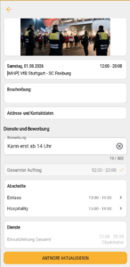 Dienstbewerbung Detail